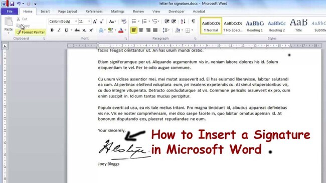 How to Insert a Signature in Microsoft Word