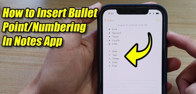 How To Make Bullet Points in Apple Notes